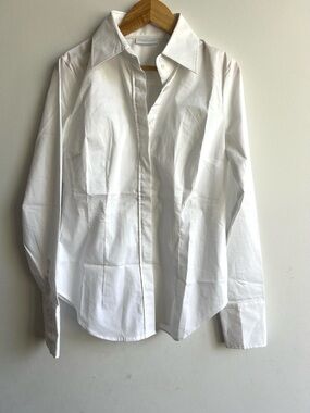 Y2K Business Casual Cotton New York & Company White Women’s Dress Shirt